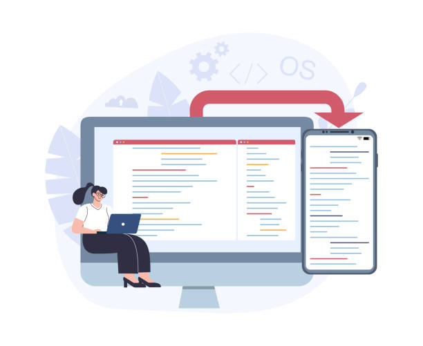 cross-platform software development concept. - 系統(tǒng)軟件 幅插畫檔、美工圖案、卡通及圖標(biāo)